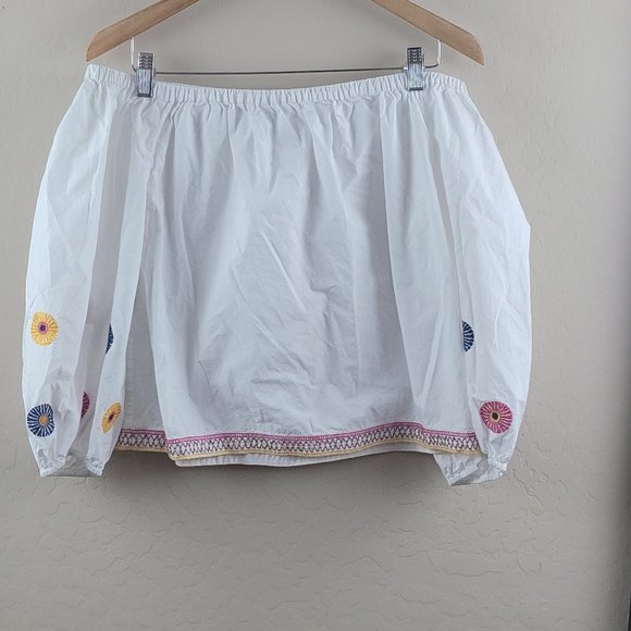 Madewell Embroidered Off-the-Shoulder Top Size M - Picture 7 of 13